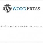 La base de onnées étant existante, le site WordPress est installé