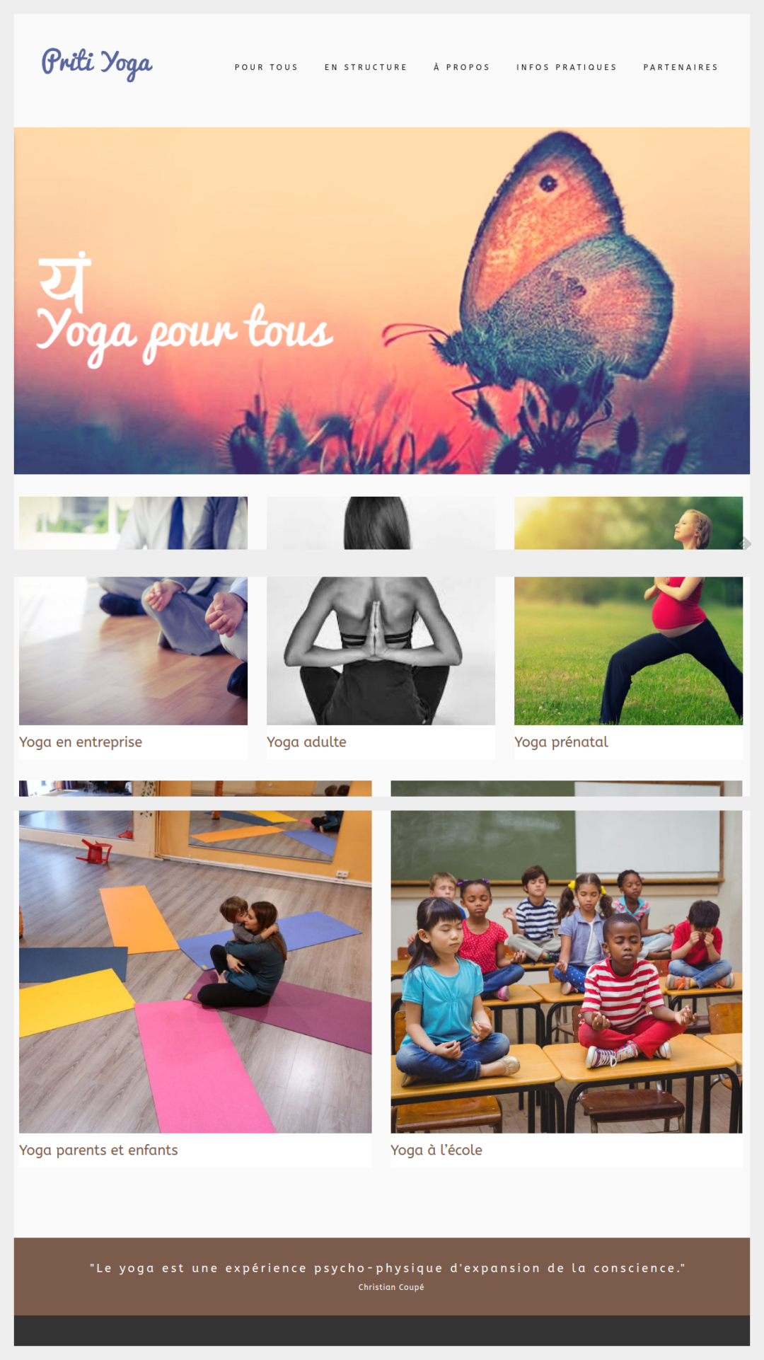 Site vitrine – Cours de yoga